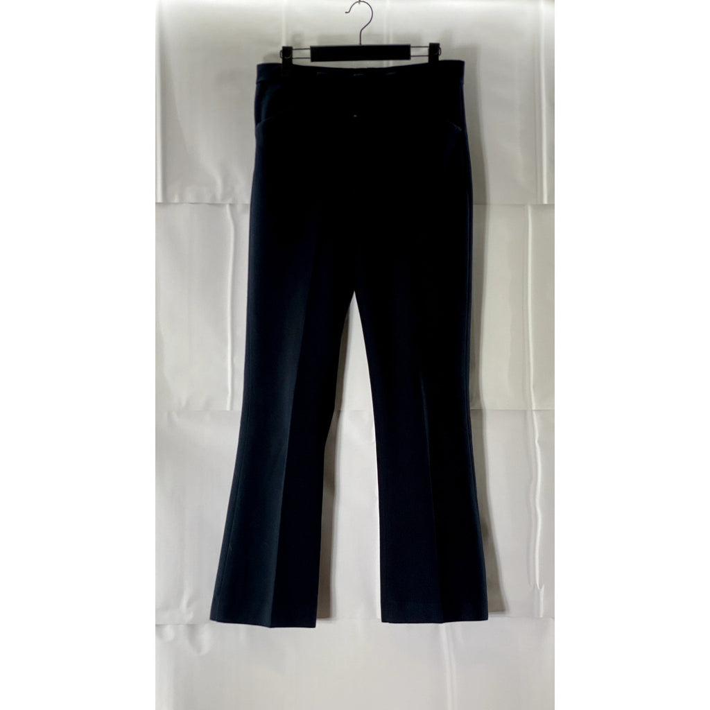 FARAH Women's Navy textured Straight-Leg Pants SZ M