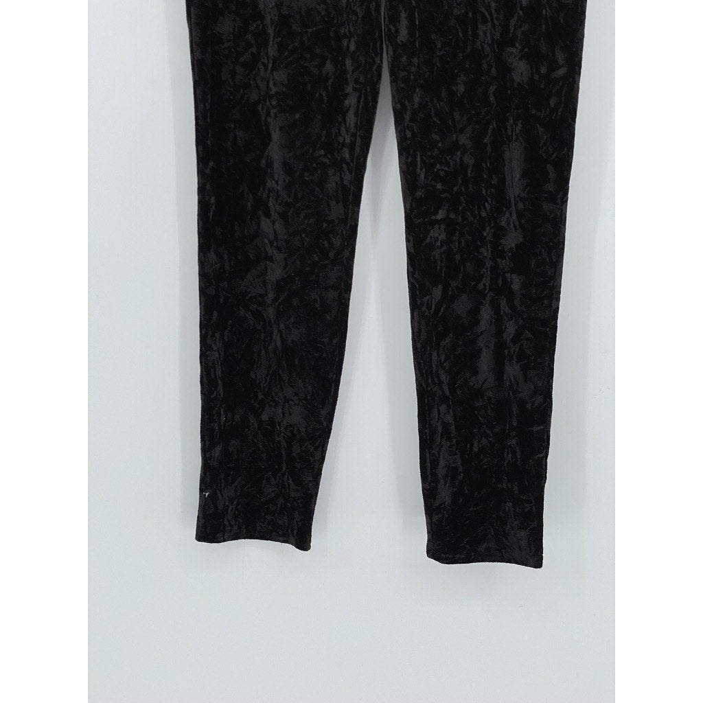 SCOOP Women’s Black Crushed Velvet Super High-Rise Skinny Pant SZ 14