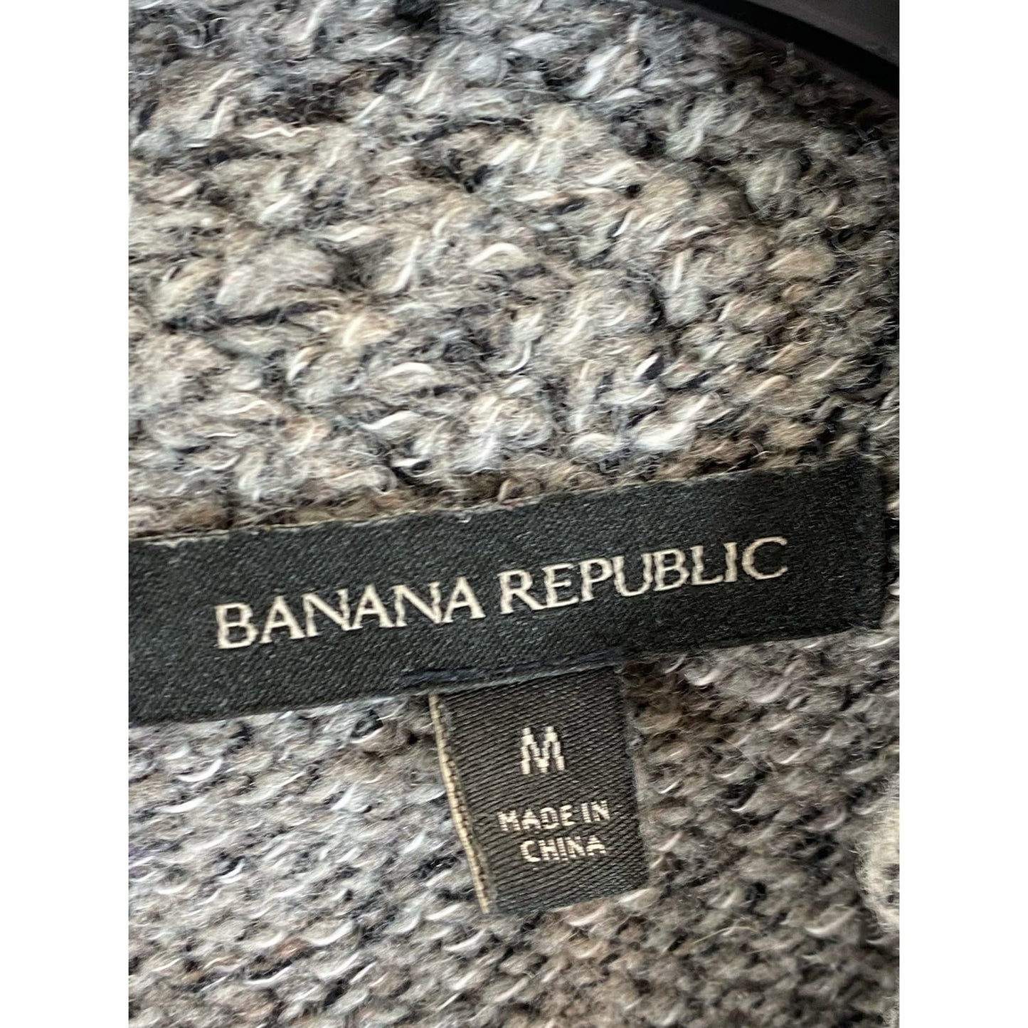 BANANA REPUBLIC Men's Gray Mock-Neck Cable Grown Knit Pullover Sweater SZ M