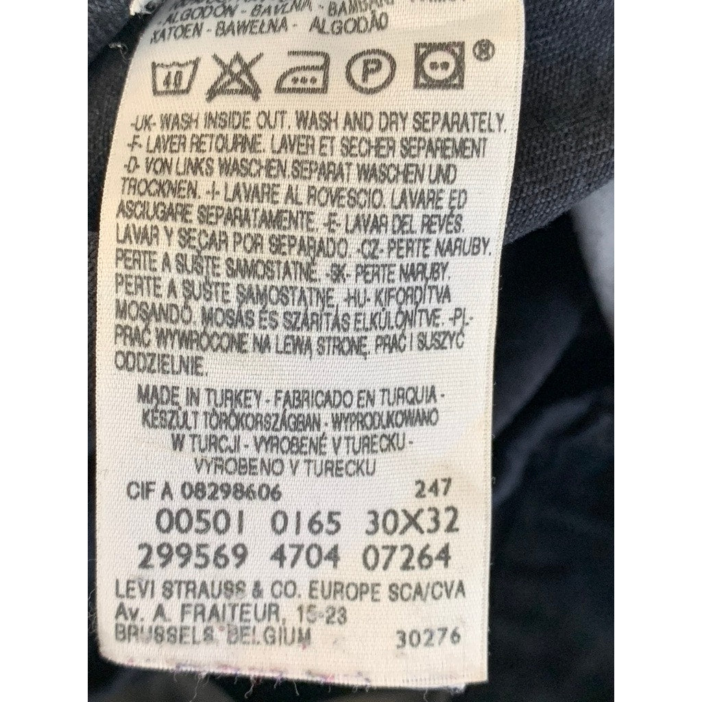 LEVI'S Women's Vintage Black Solid 501 Frayed Hem Straight-Leg Jean SZ 30X32