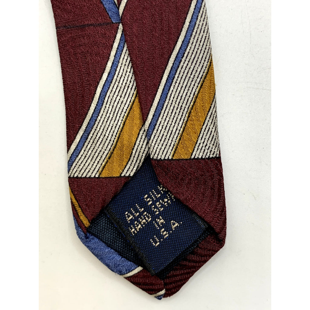 GJ CAHN Men's Vintage Silk Abstract Geometric Pattern Mixed Color Tie