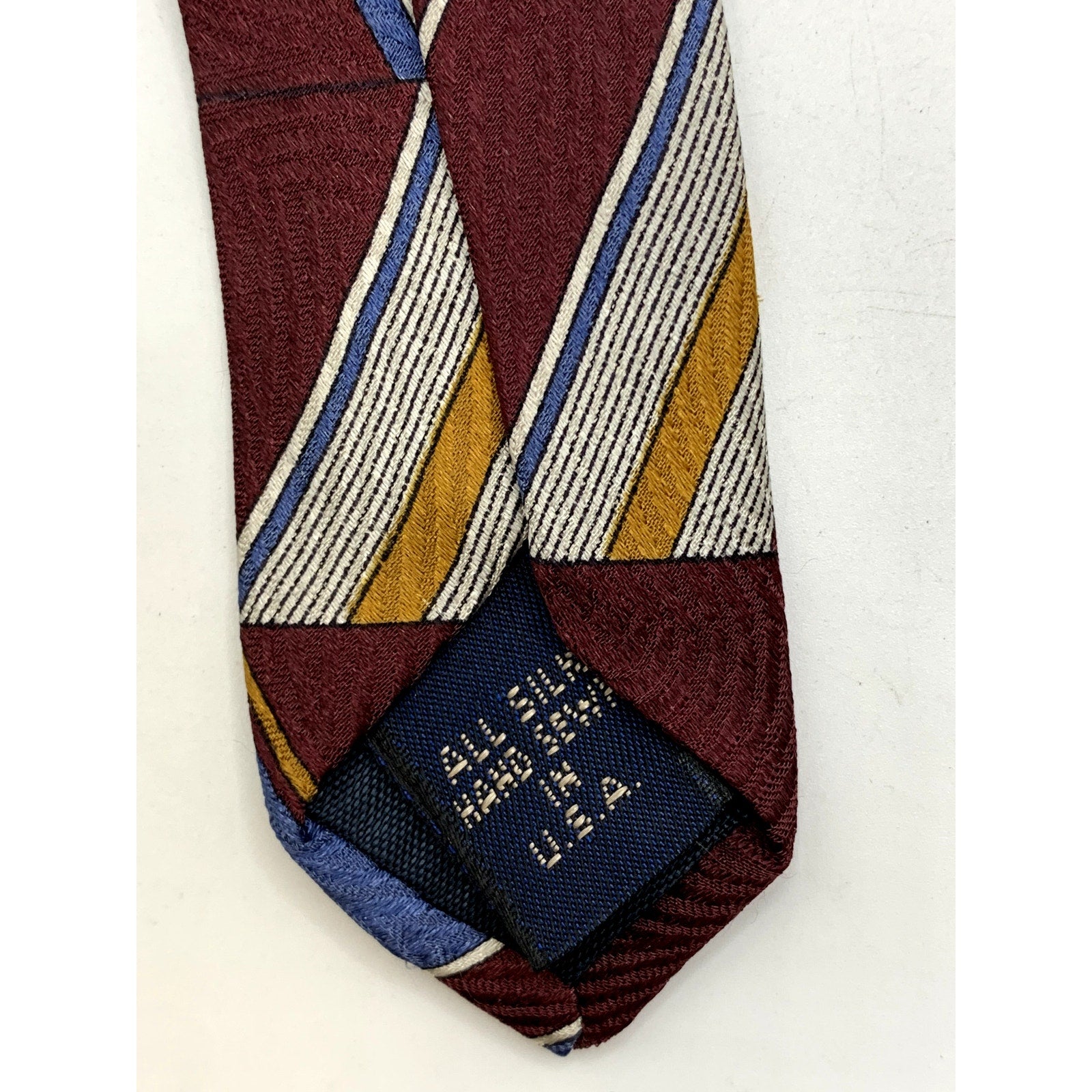GJ CAHN Men's Vintage Silk Abstract Geometric Pattern Mixed Color Tie
