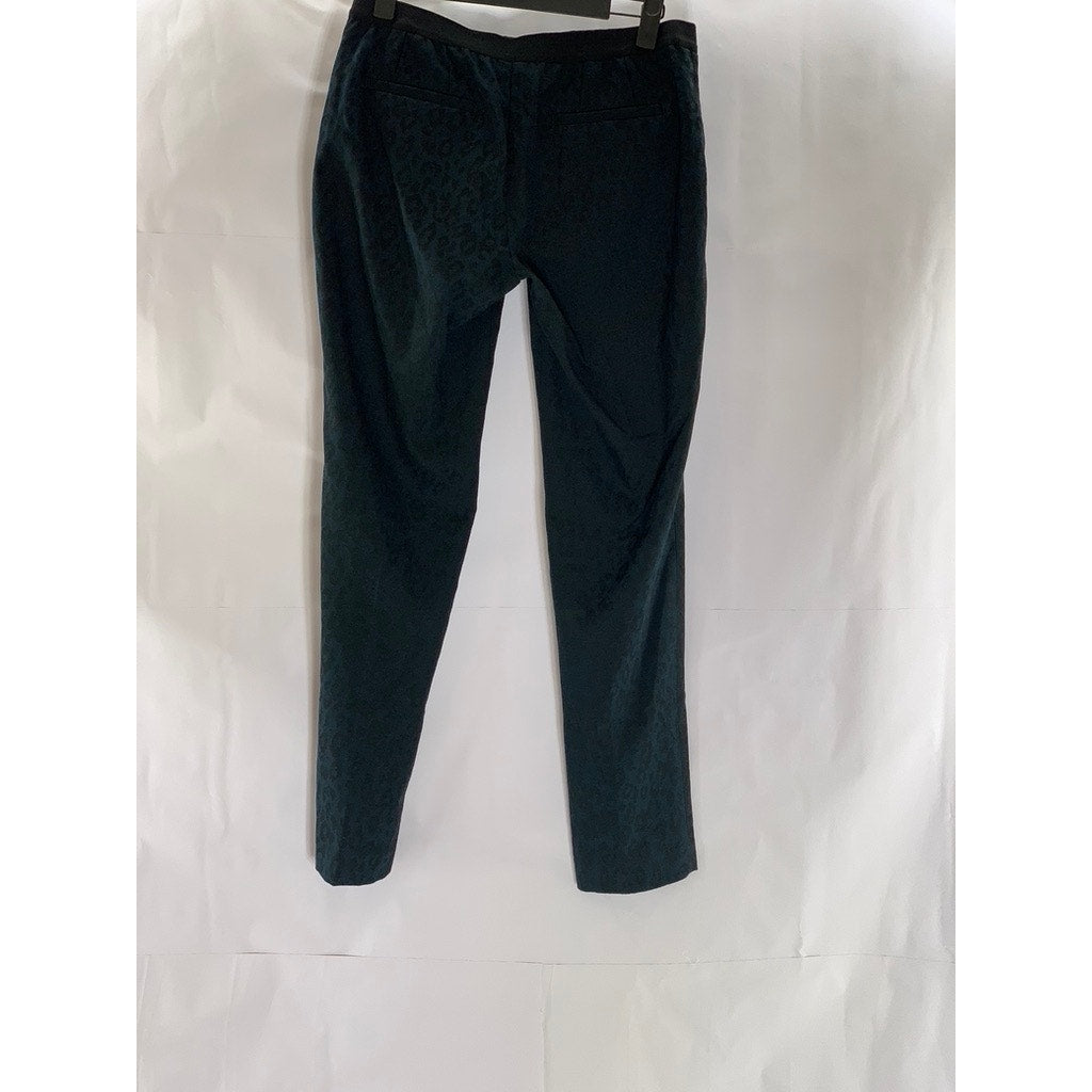 UNIQLO Women's Navy-Black Animal Print Elastic-Waist Pull-On Slim Pant SZ S