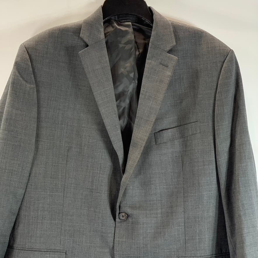 LAUREN RALPH LAUREN Men's Charcoal Sharkskin Wool Two-Button Suit Jacket SZ 44R
