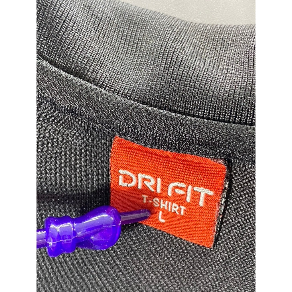 NIKE Men's Black-Red Dri-Fit Questival Graphic Short Sleeve Polo Shirt SZ L