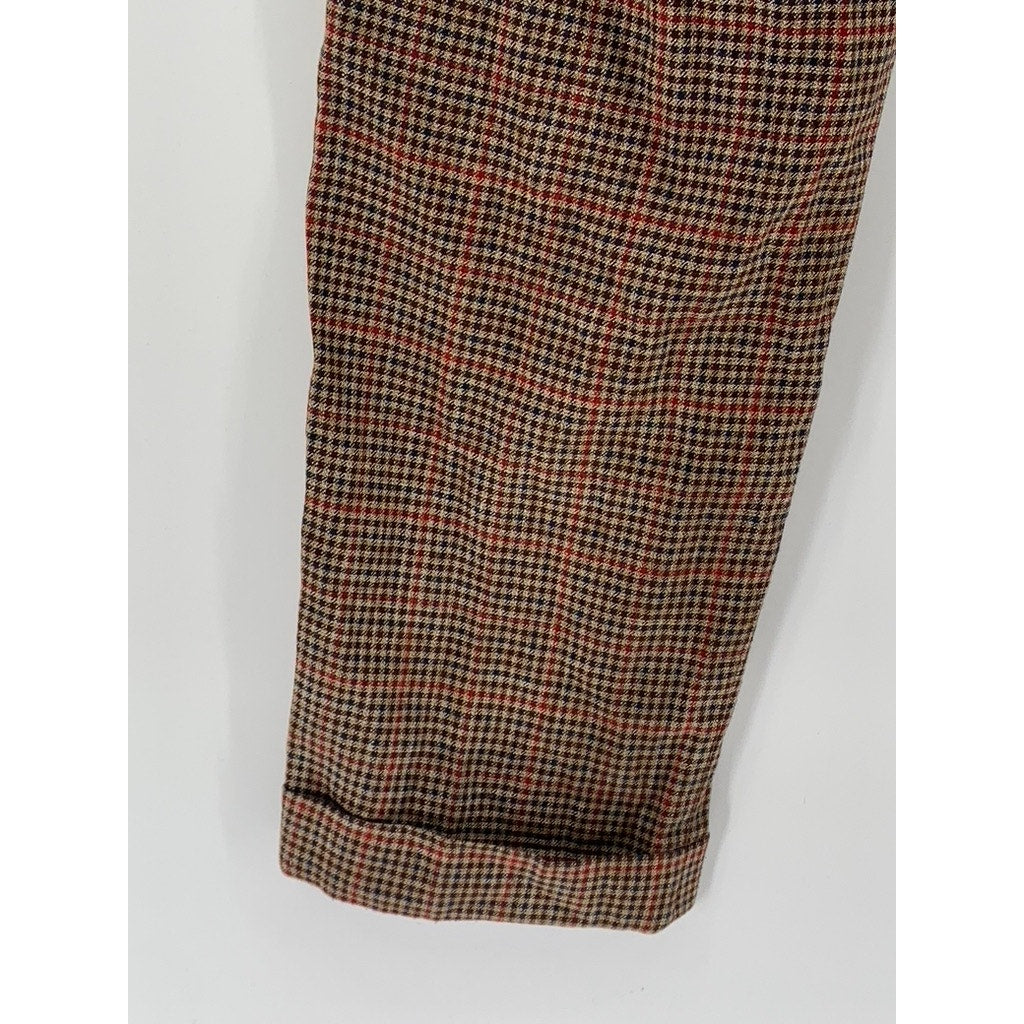 DEVRED 1902 Men's Brown Houndstooth Slim-Fit Regular Cuffed Pant SZ 38