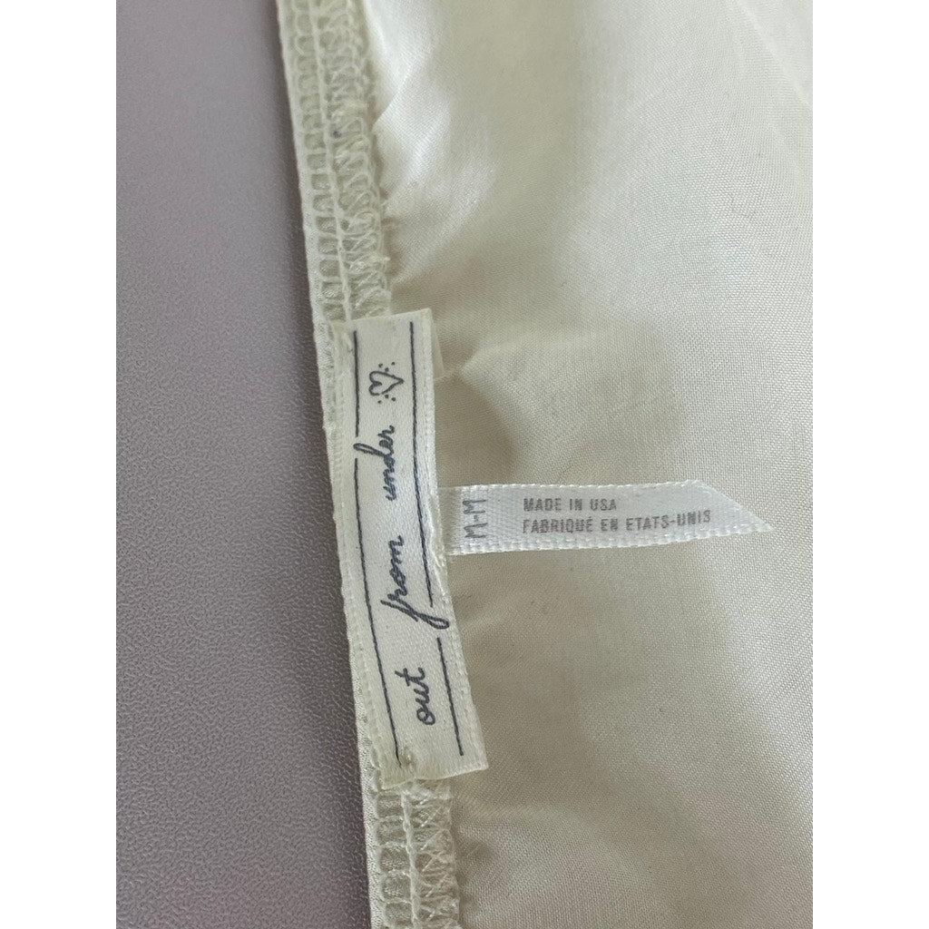 OUT FROM UNDER Women's Cream Surplice V-Neck Sleeveless Halter Bodysuit SZ M