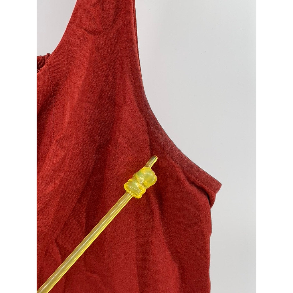 OLD NAVY Women's Flame Scarlet Red Sleeveless Smocked Bodice Tank Mini Dress SZL