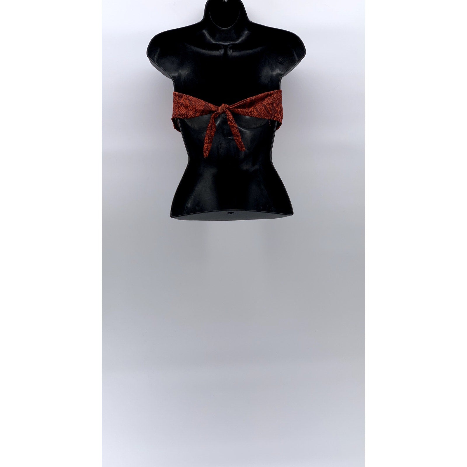 UNBRANDED Women's Red-Black Snake Print Tie-Back Tube Top SZ M