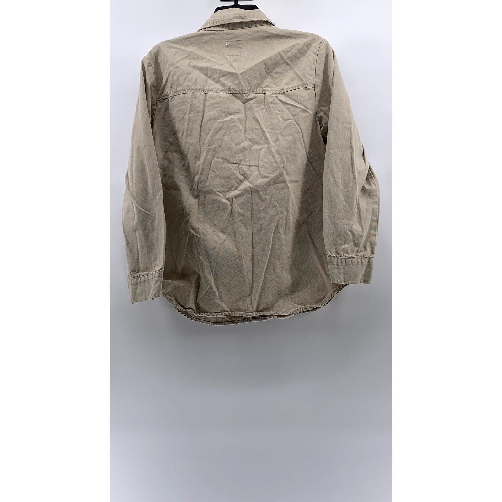 KENSIE JEANS Women's Tan Oversized Button-Up Long Sleeve Top SZ M