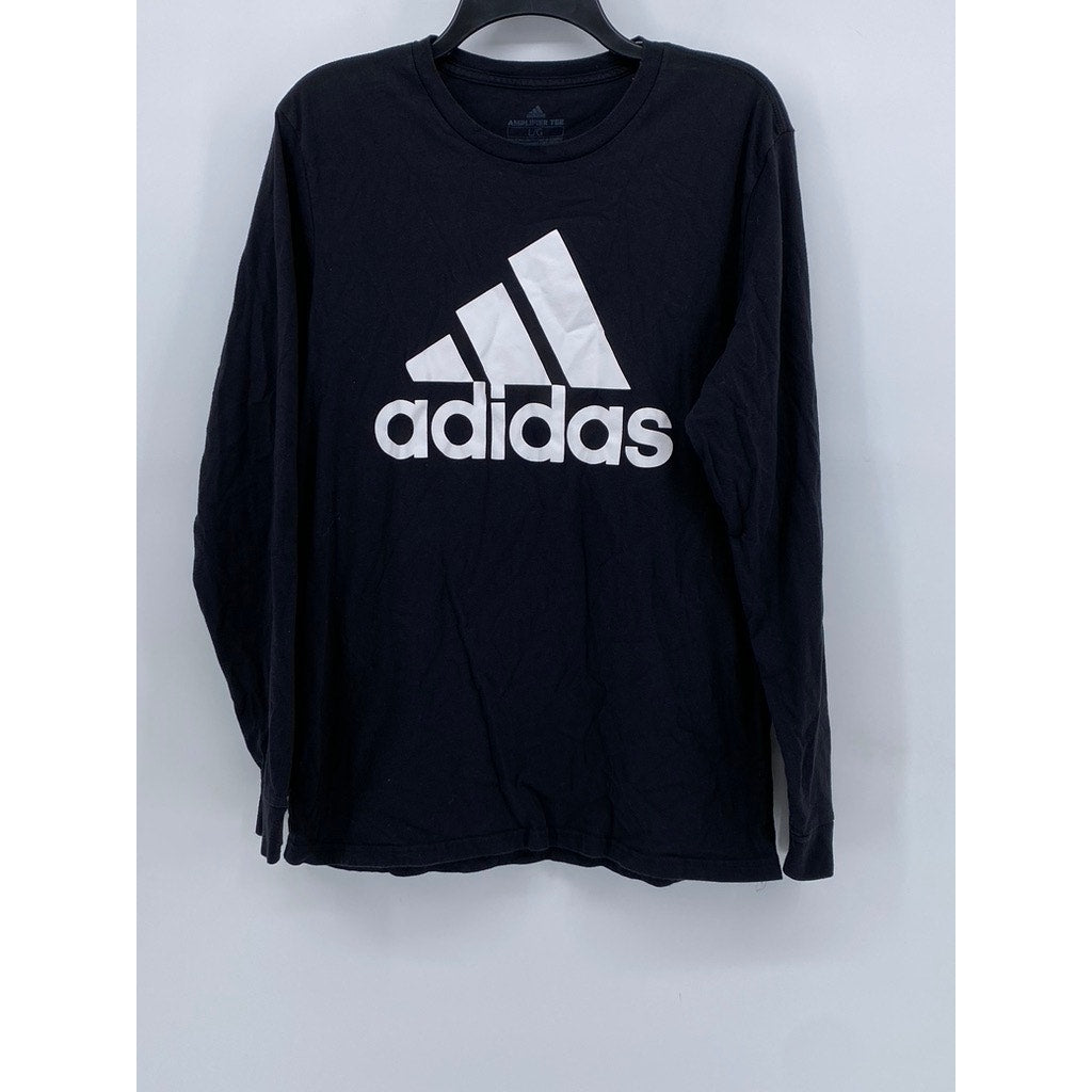 ADIDAS Men's Black Logo Long Sleeve Amplifier Tee SZ L