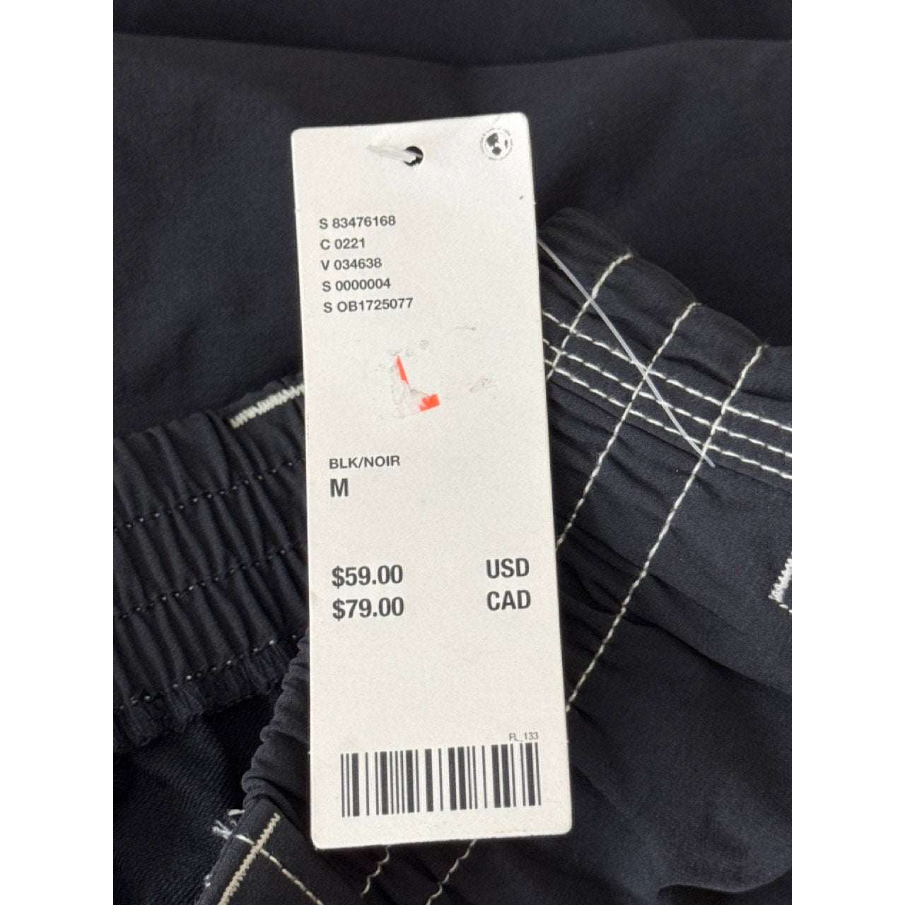 URBAN OUTFITTERS Women's Black Nylon Skate Fit Straight-Leg Carpenter Pants SZ M