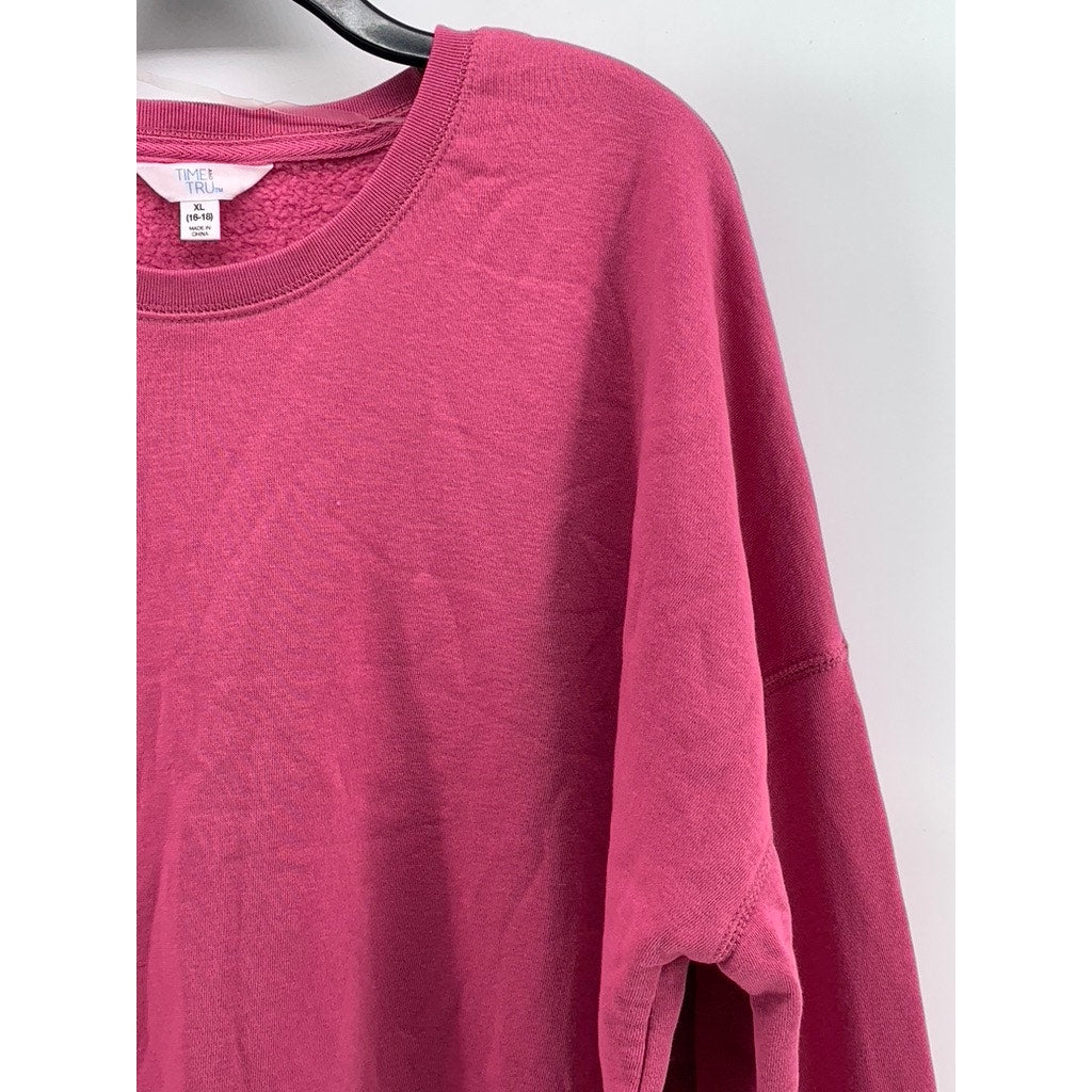 TIME & TRU Women's Pink Crewneck Long Sleeve Sweatshirt SZ XL