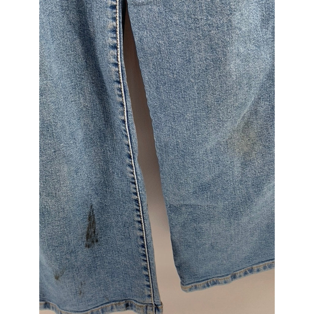 LEVI'S Women's Blue Denim Mile High Wide-Leg Button-Fly Cropped Jeans SZ 28