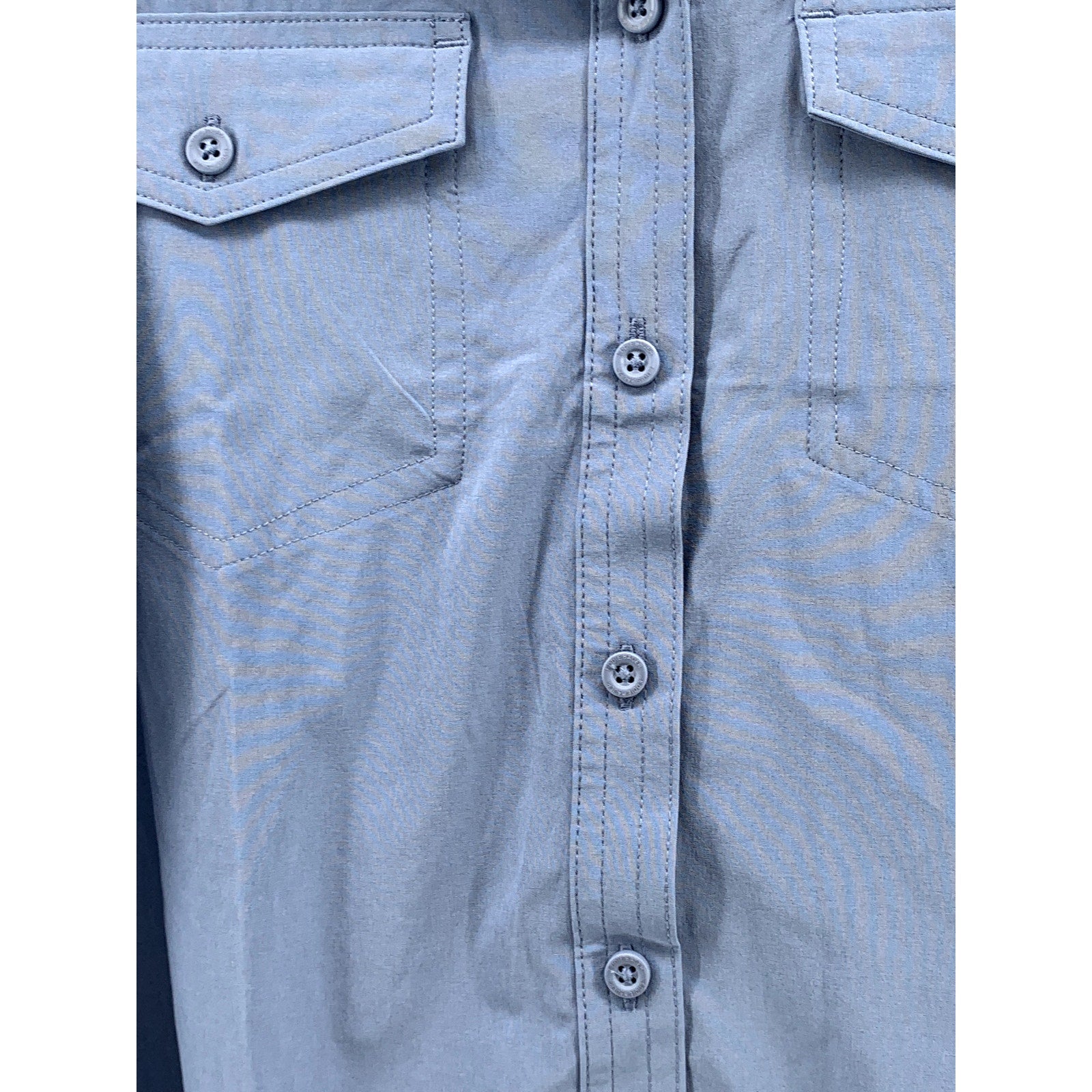 EDDIE BAUER Women's Blue Classic-Fit Button-Up Long Sleeve Top SZ M