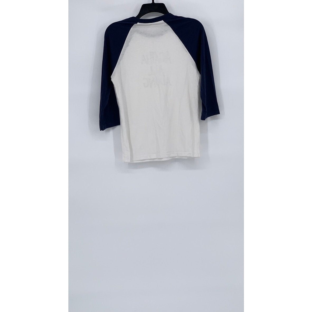 BELLA + CONVAS Women's Navy Blue-White Agatha All Along Crewneck Top SZ S