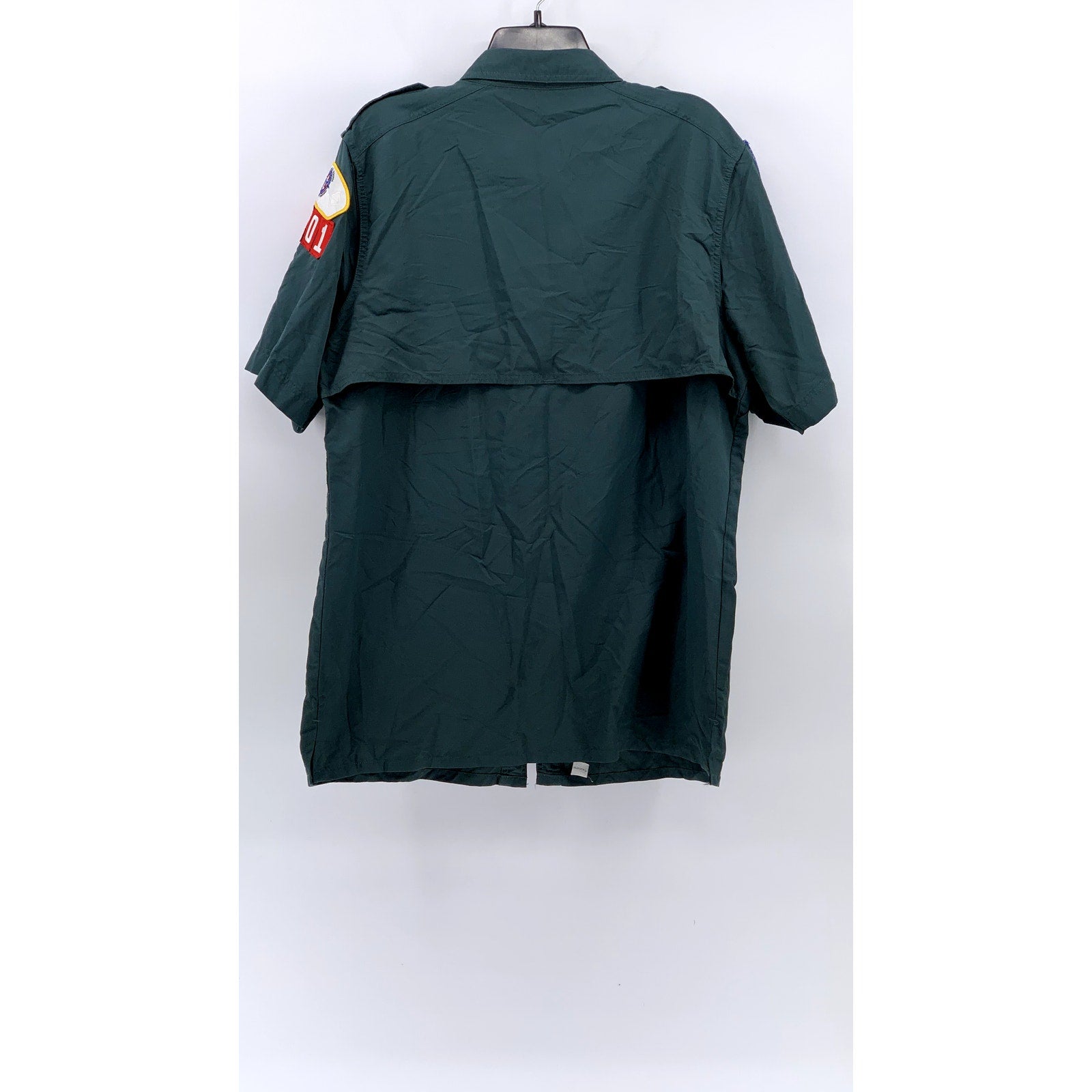 VENTURING BSA Men’s Dark Green Button-Up Short Sleeve Boy Scout Shirt SZ M