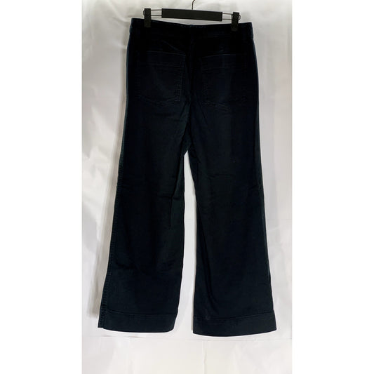 GAP Women's True Black High-Rise Wide-Leg Cropped Chino Pant SZ 6