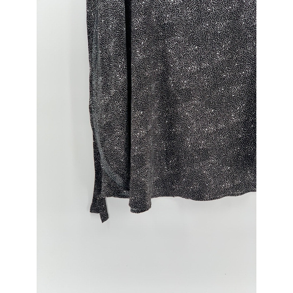 UNBRANDED Women's Black Printed Lightweight Midi Loose Wrap Skirt SZ OS