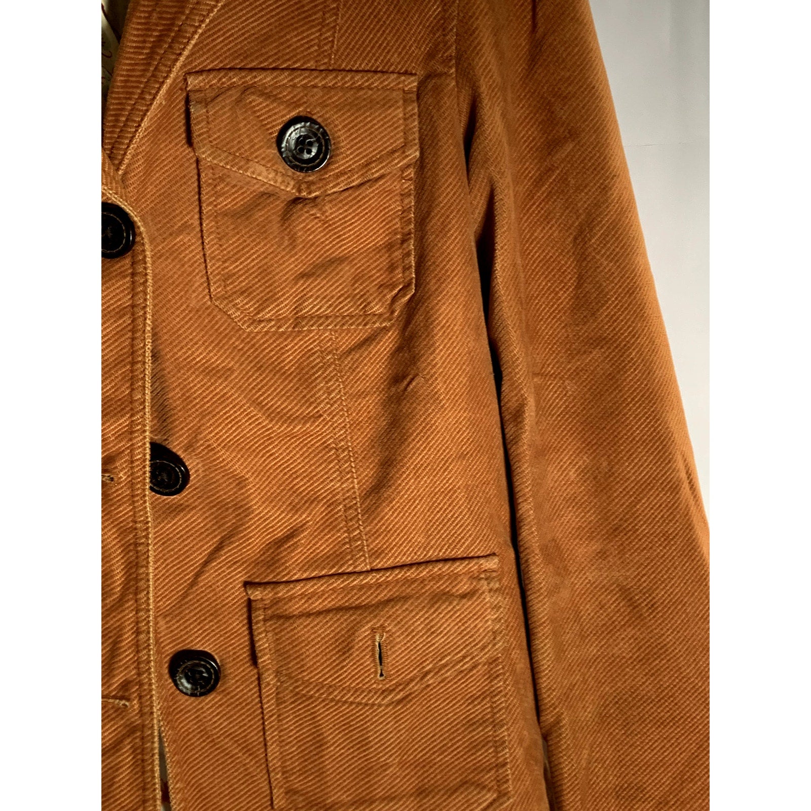 GAP Women's Burnt Orange Corduroy Button-Up Four-Pocket Jacket SZ 6