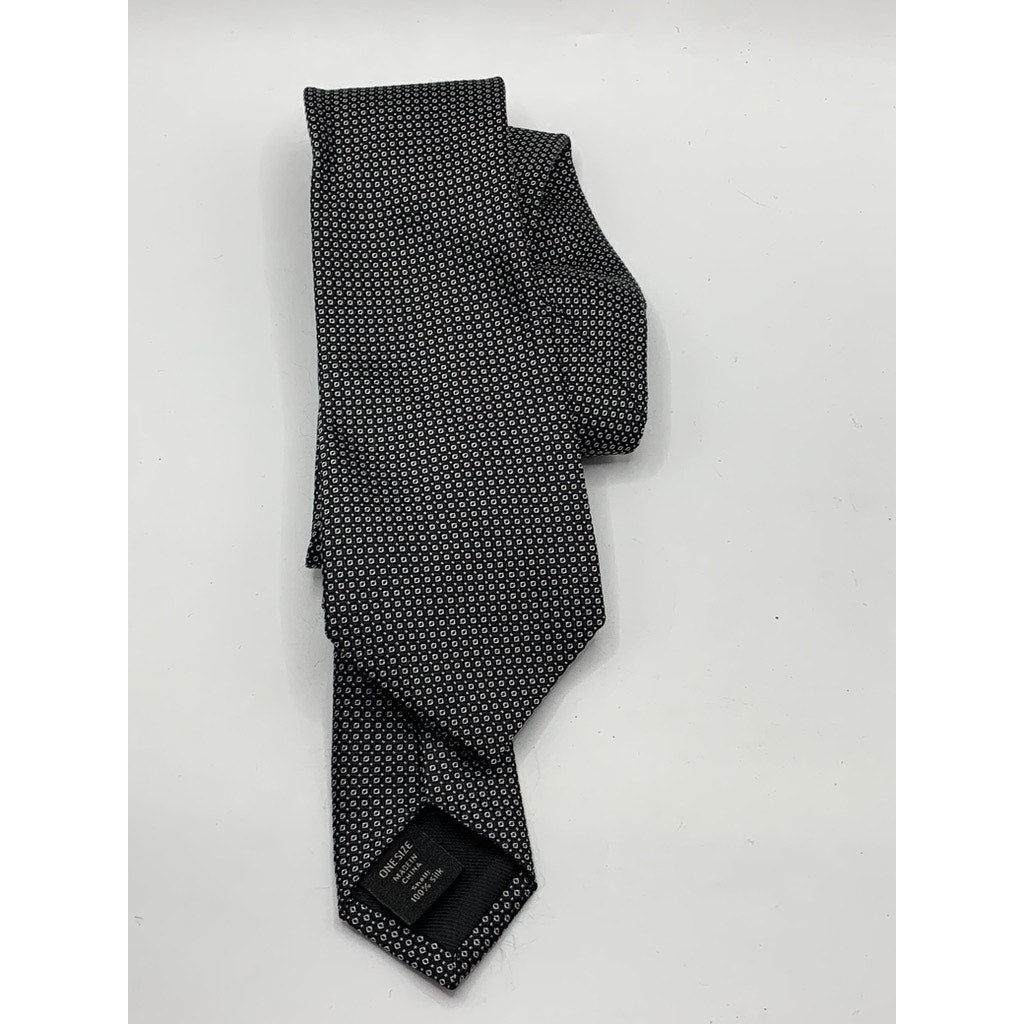 BANANA REUPLIC Men's Black Silk Square Dot Print Tie SZ OS