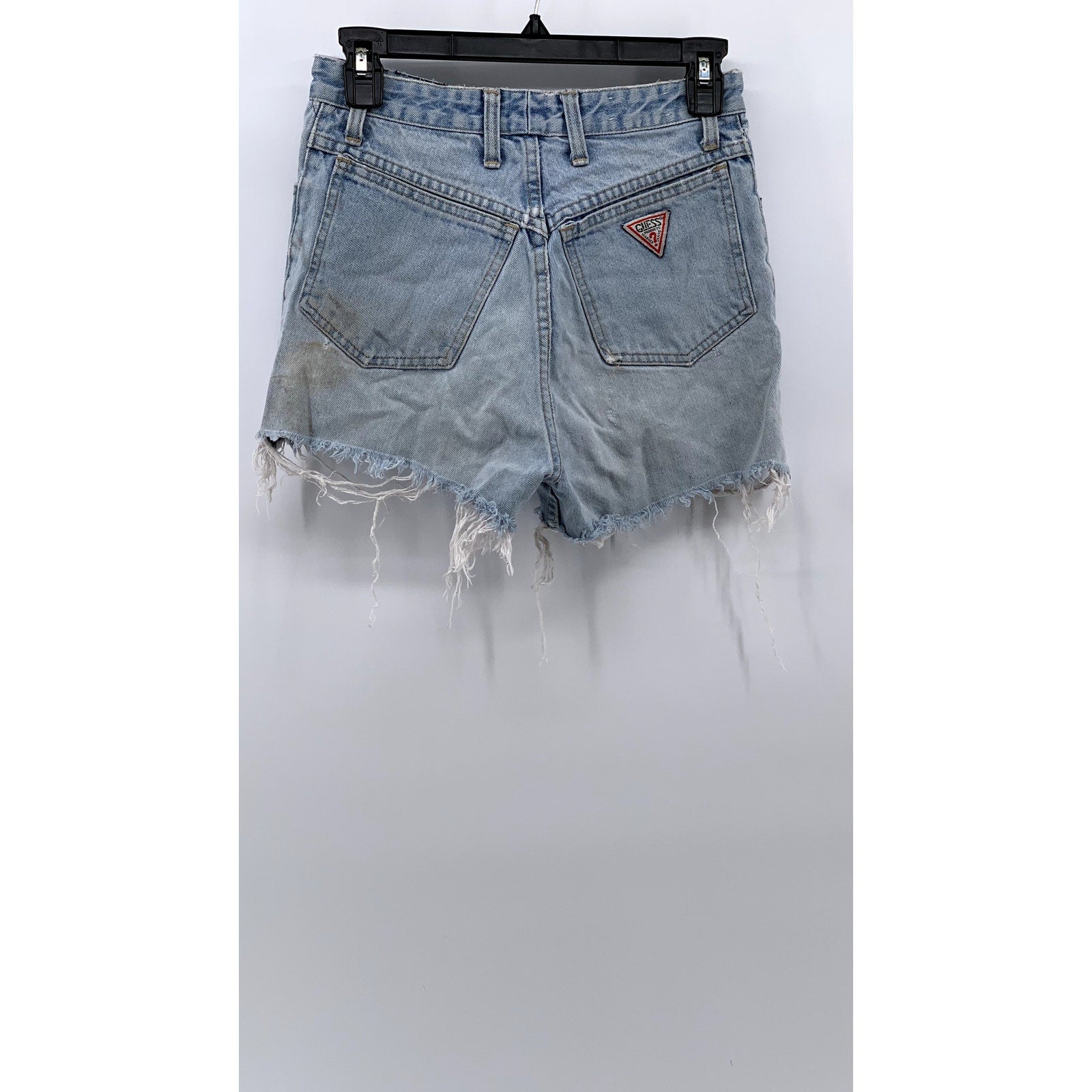 GUESS By GEORGES MARCIANO Women's Vintage Blue Denim Distressed Shorts SZ 29