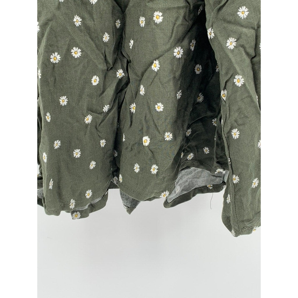 NO BOUNDARIES Juniors' Green Ditsy Floral Tank Top SZ M (7-9)
