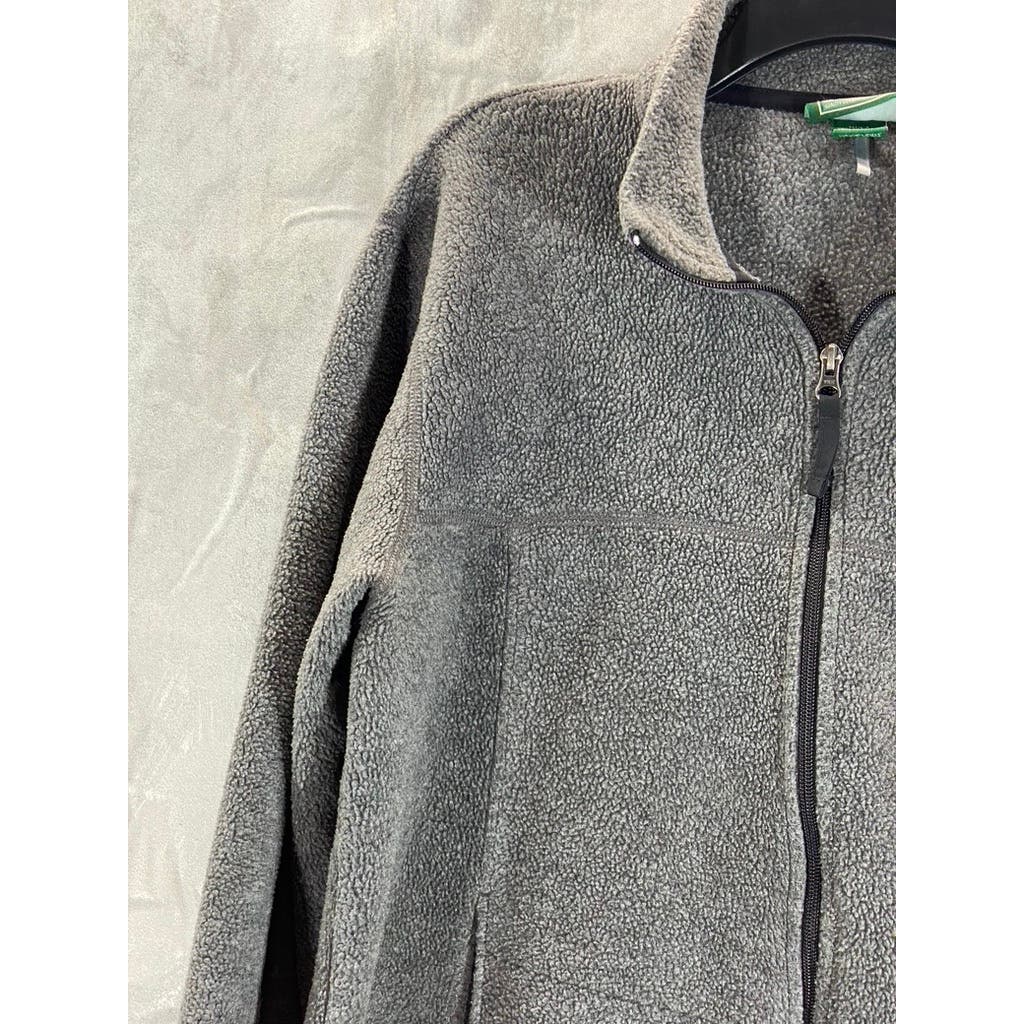 L.L. BEAN Men's Gray Polartec Regular-Fit Zip-Up Stand Collar Sweater SZ M