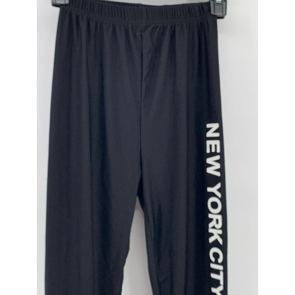 UNBRANDED Women's Black New York City Logo Casual Pull-On Leggings SZ XS