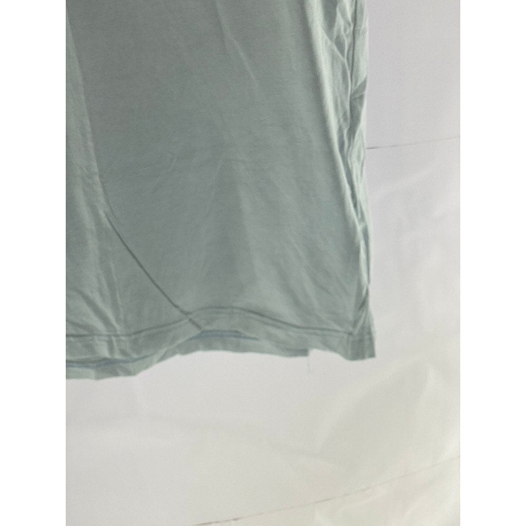 H&M Men's Light Blue Solid Slim-Fit Crewneck Short Sleeve T-Shirt SZ M