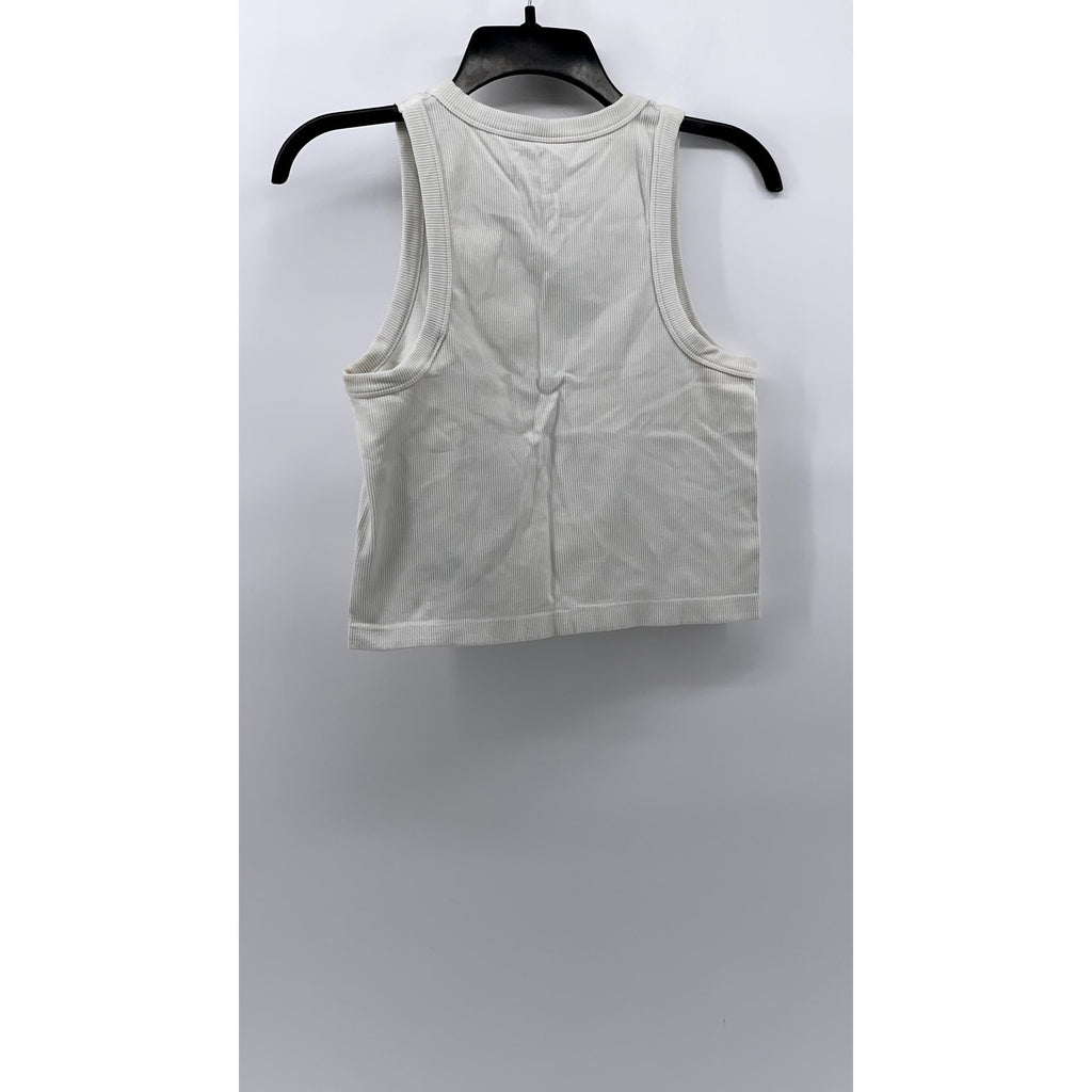H&M MOVE Women's White Ribbed Tank Top SZ M