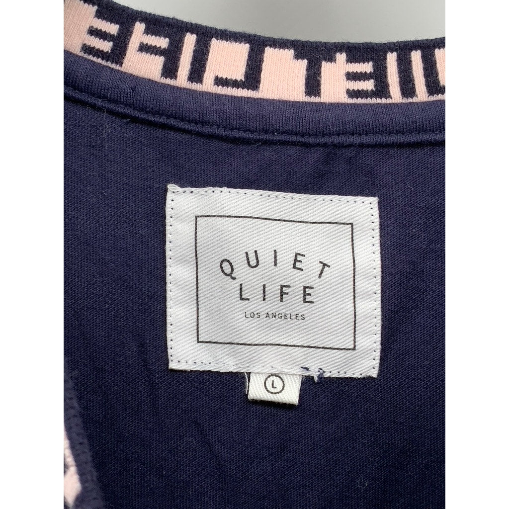 THE QUIET LIFE Men's Navy Logo Crewneck Short Sleeve Casual T-Shirt SZ L