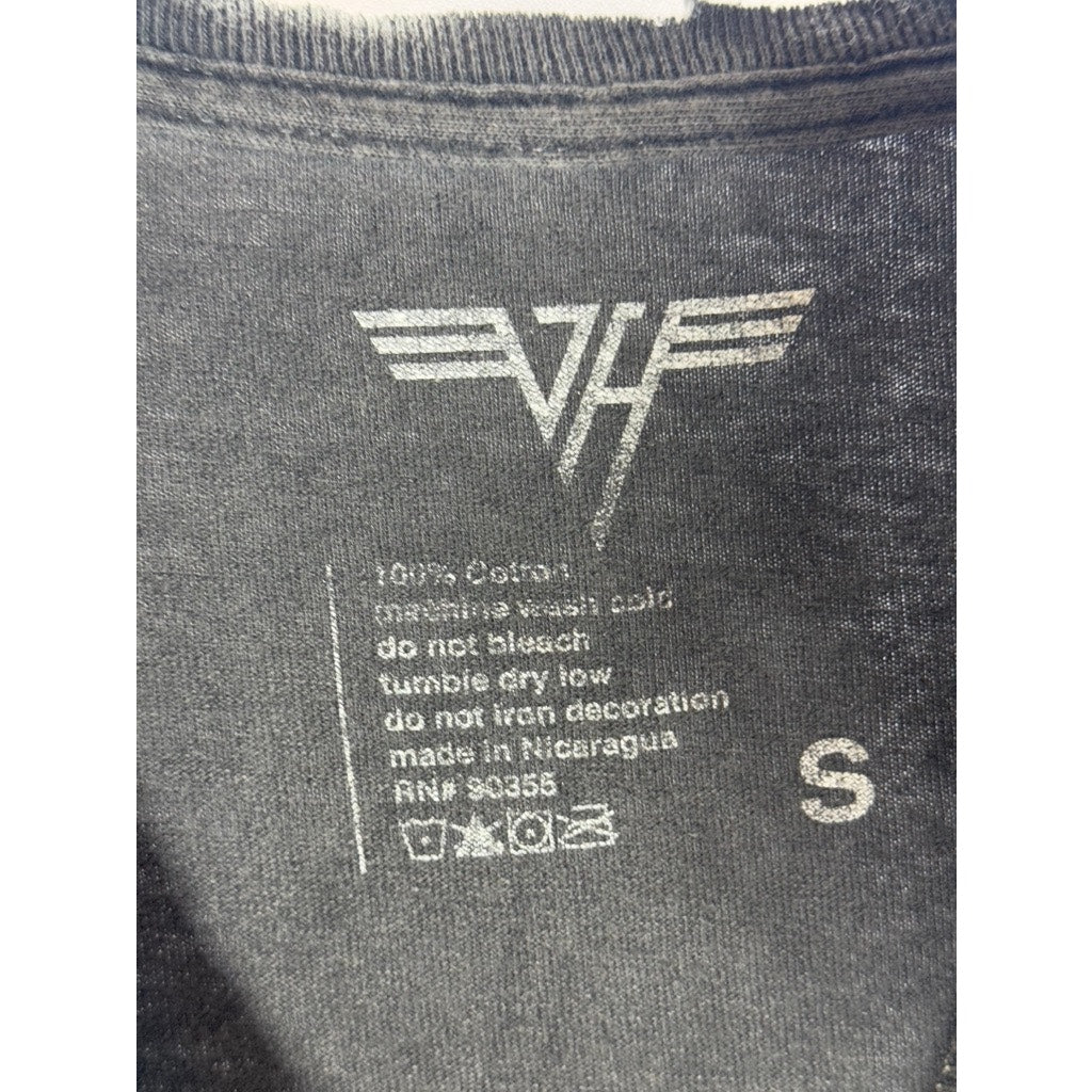 VAN HALEN Women's Gray Cosmic Logo Graphic Crewneck Short Sleeve T-Shirt SZ S