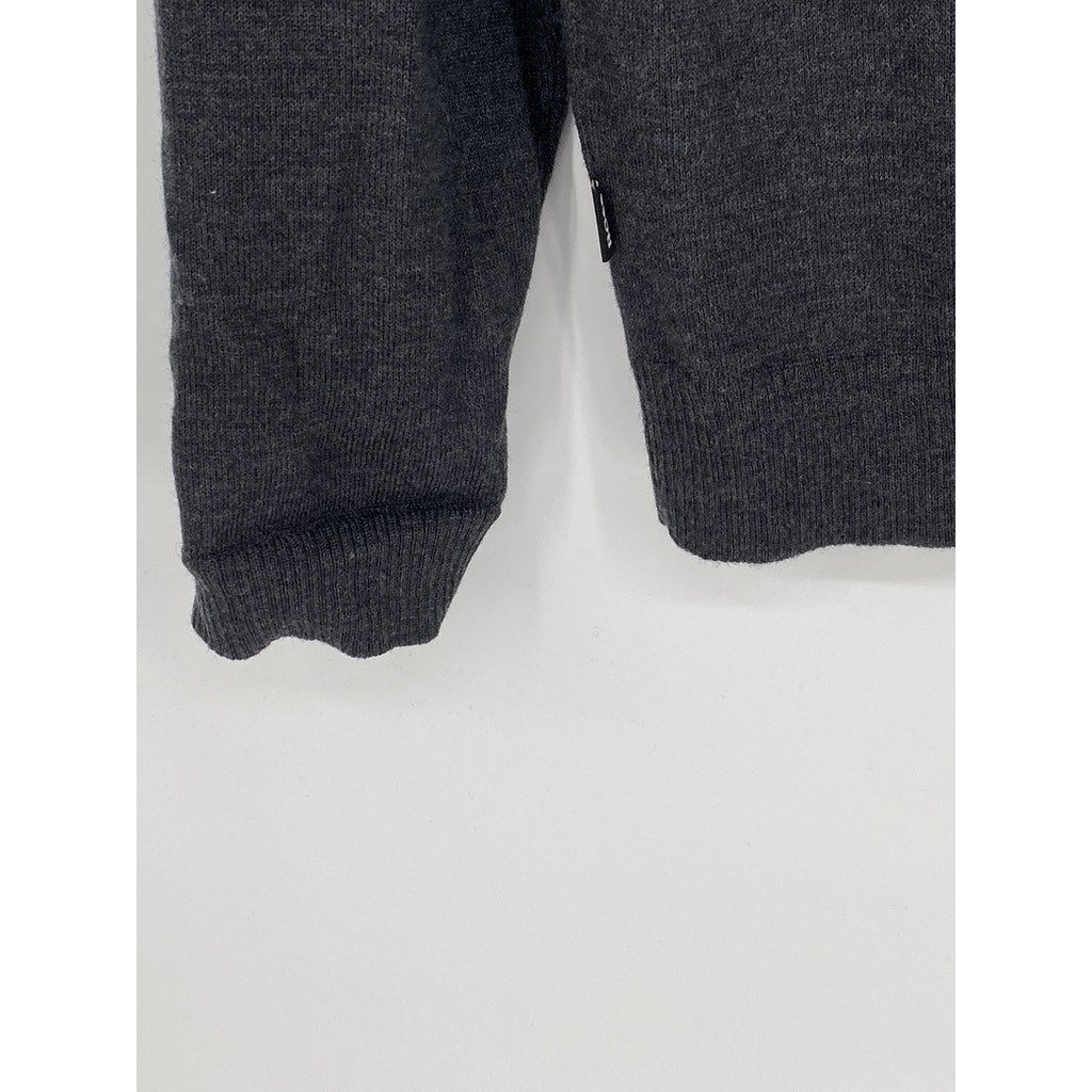 BOSS HUGO BOSS Men's Dark Gray Regular-Fit Virgin Wool Turtleneck Sweater SZ S