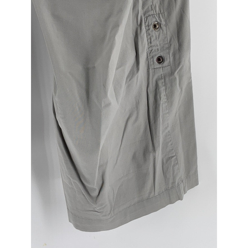 CHICO'S Women's Gray Solid Straight Leg Roll-Hem Pants SZ 3(XL)