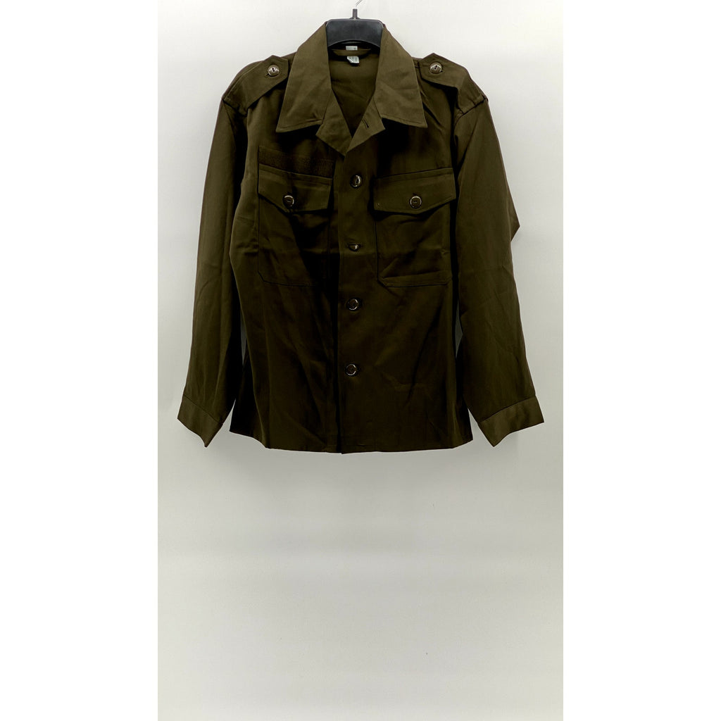 HEERESEIGENTUM Men's Vintage Olive Green Button-Up Long Sleeve Slama Shirt SZ M