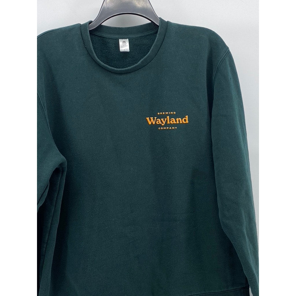 AS COLOUR UNITED Men's Dark Green Logo Crewneck Long Sleeve Sweatshirt SZ L