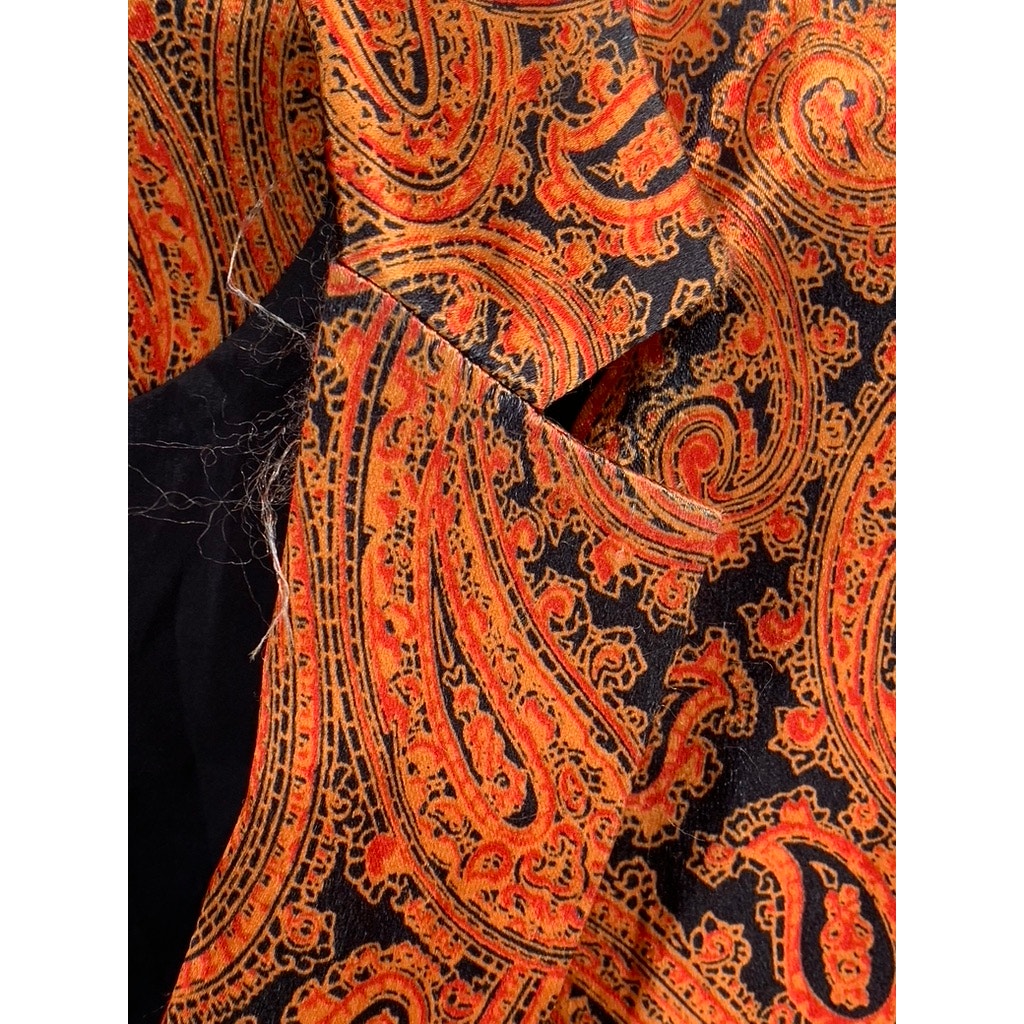 CINQ A SEPT Women's Orange Paisley Print One-Button Notch Collar Blazer SZ 10