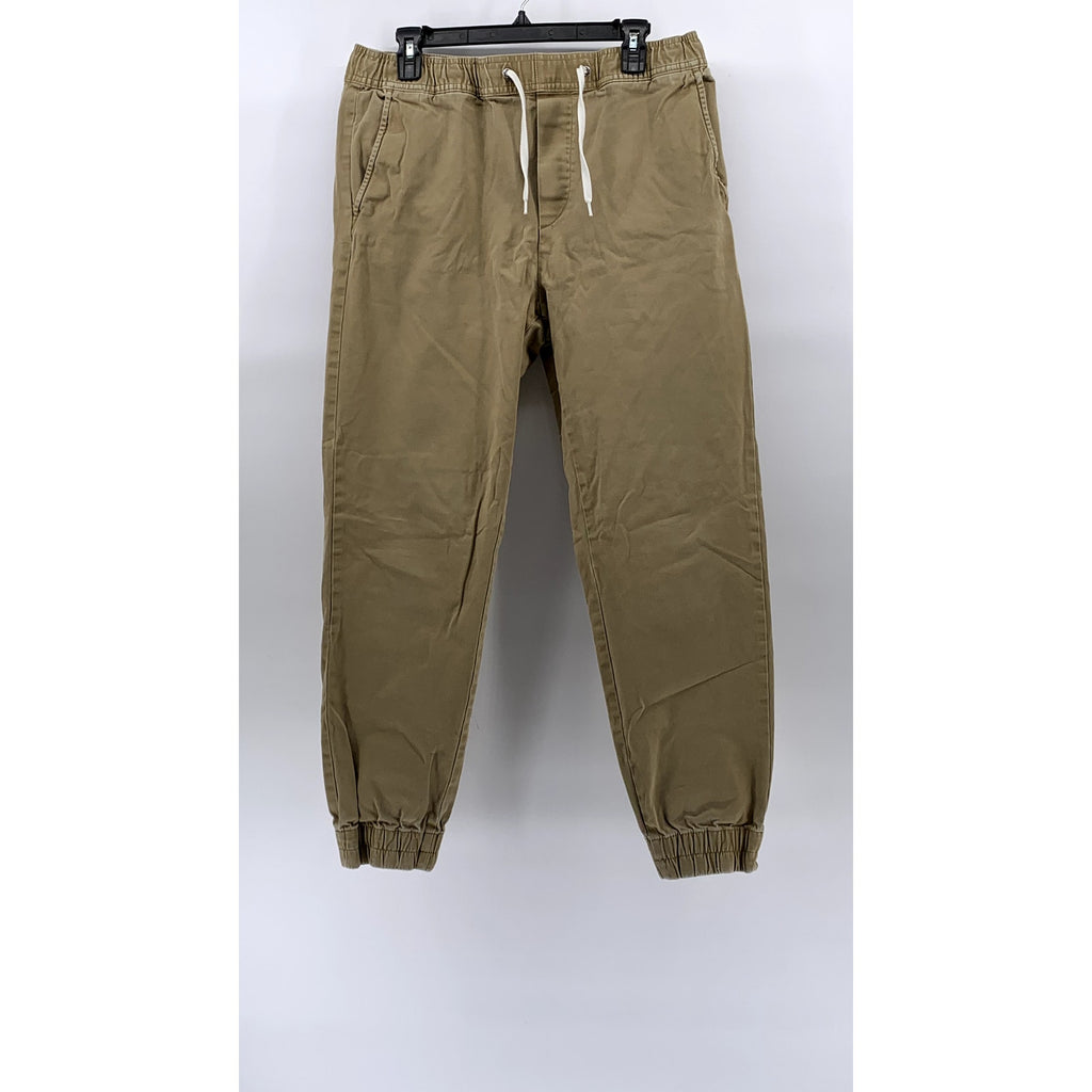 H&M L.O.G.G. Men's Tan Denim Slim-Fit Stretch Drawstring Jogger Pants SZ M