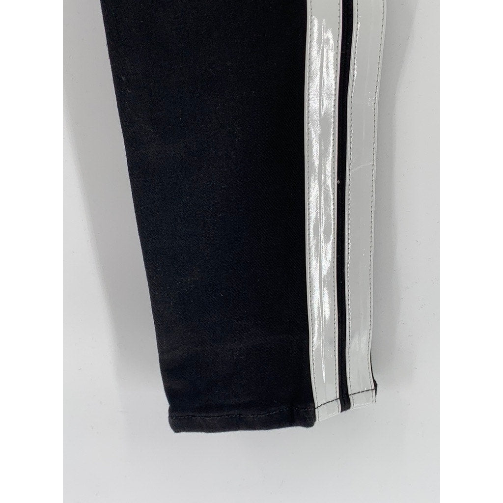 RAG & BONE/JEAN Women's Black-White Double-Stripe Slim-Leg High-Rise Jeans SZ 26