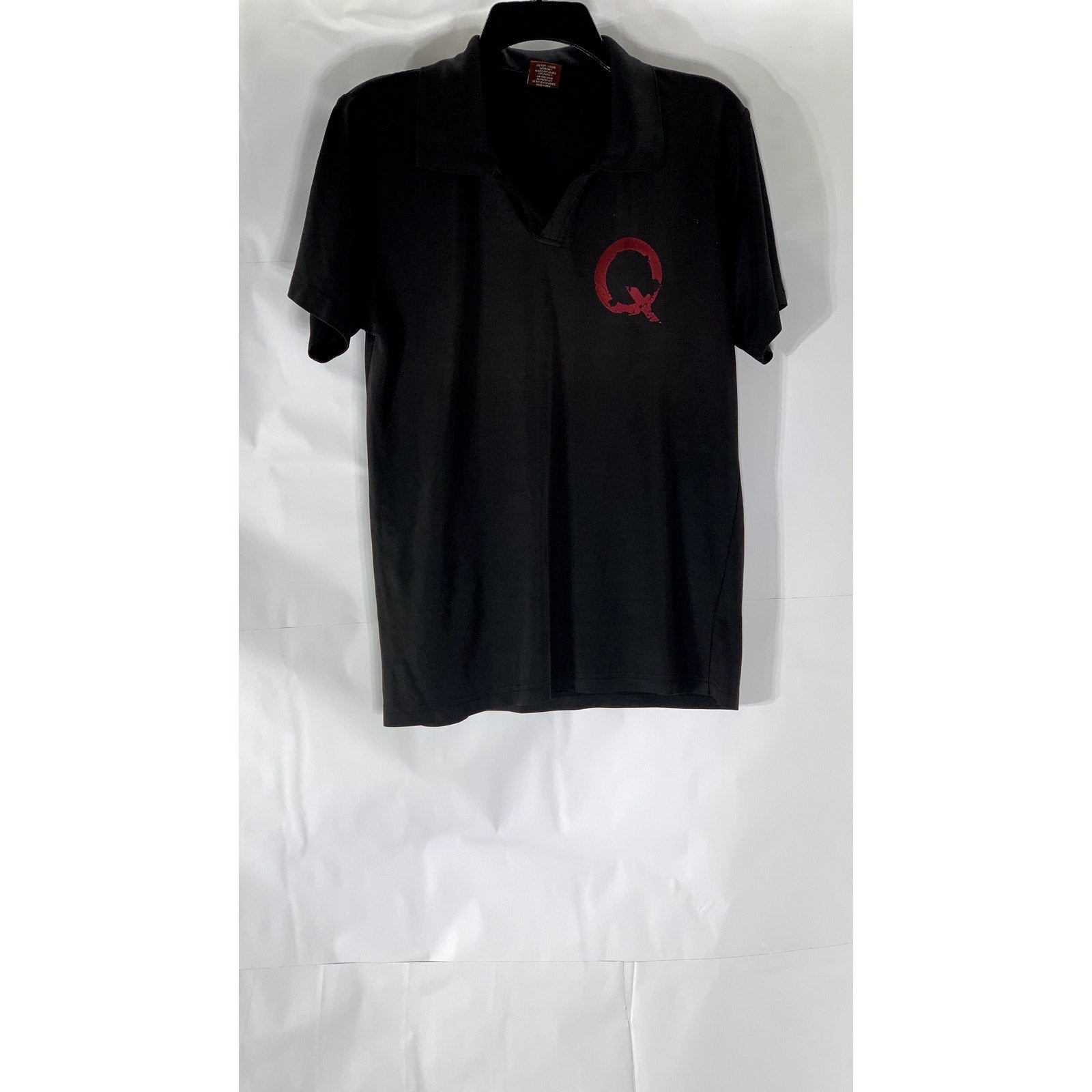 NIKE Men's Black-Red Dri-Fit Questival Graphic Short Sleeve Polo Shirt SZ L