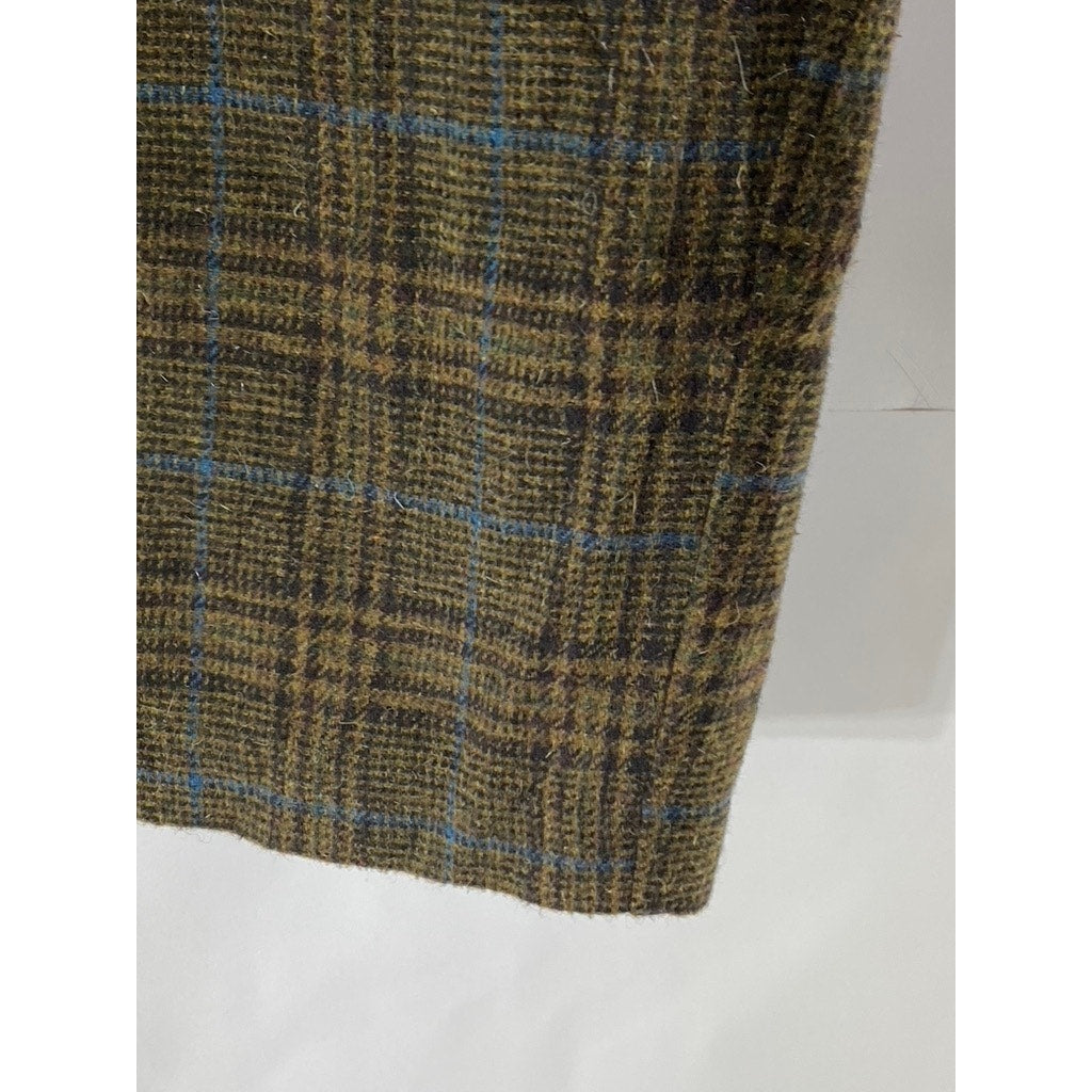 FOREVER 21 CONTEMPORARY Women's Brown Plaid Knee Length Pencil Skirt SZ M