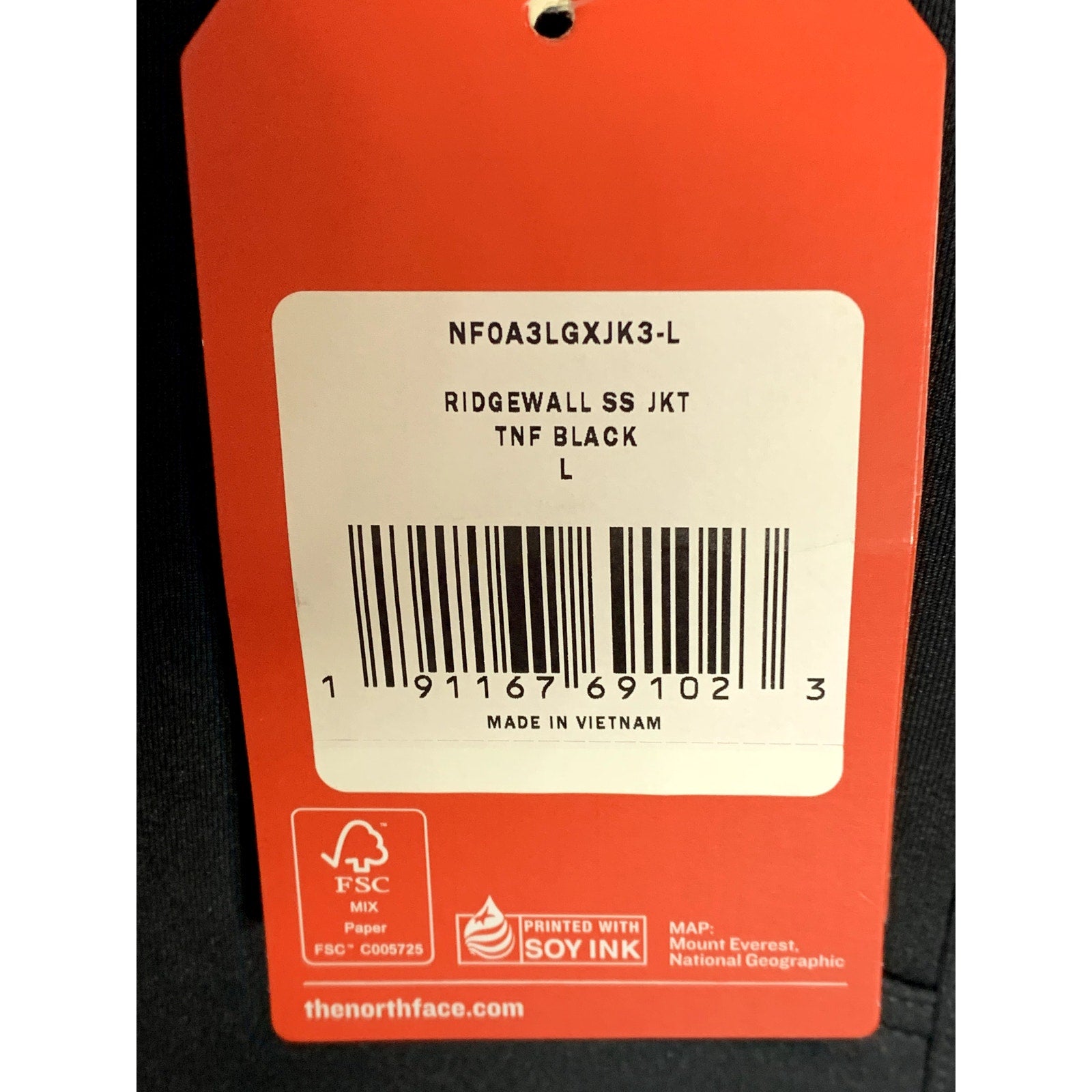 THE NORTH FACE Men's Black " Move United" Zip-Up Ridgewall Soft Shell Jacket SZL