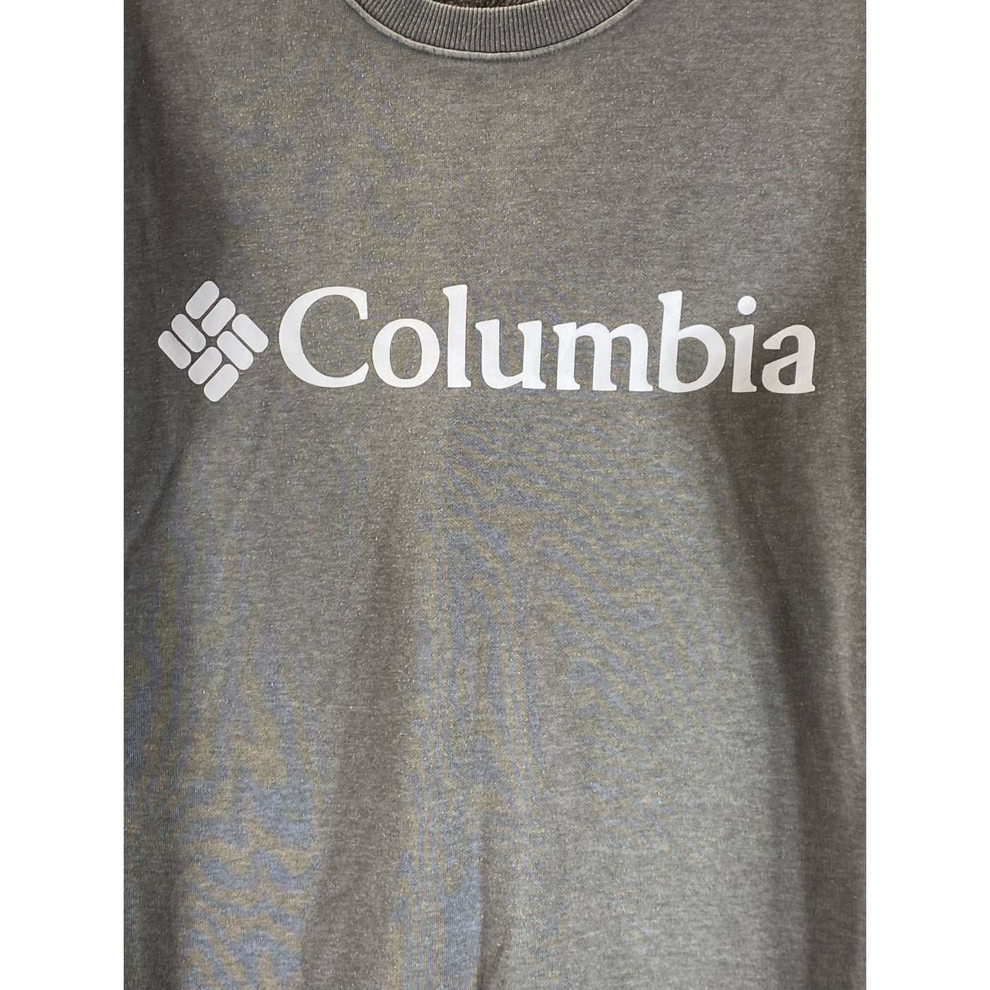 COLUMBIA Men's Gray Crewneck Logo Graphic Pullover Sweatshirt SZ M