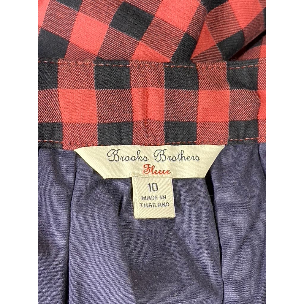 BROOKS BROTHERS Fleece Women's Red/Black Cotton Plaid Vintage Mini Skirt SZ 10