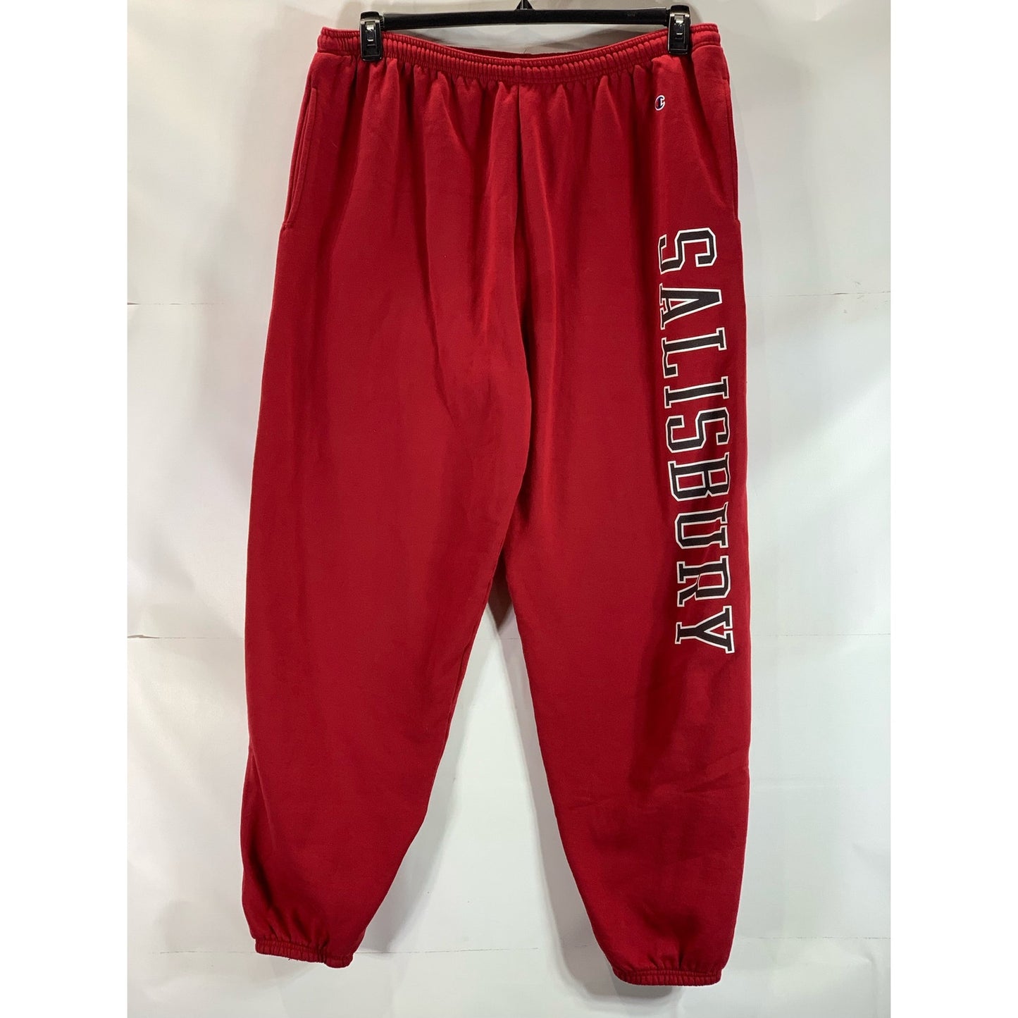 CHAMPION Men's Red Salisbury Logo Eco Powerblend Pull-On Sweatpants SZ 2XL