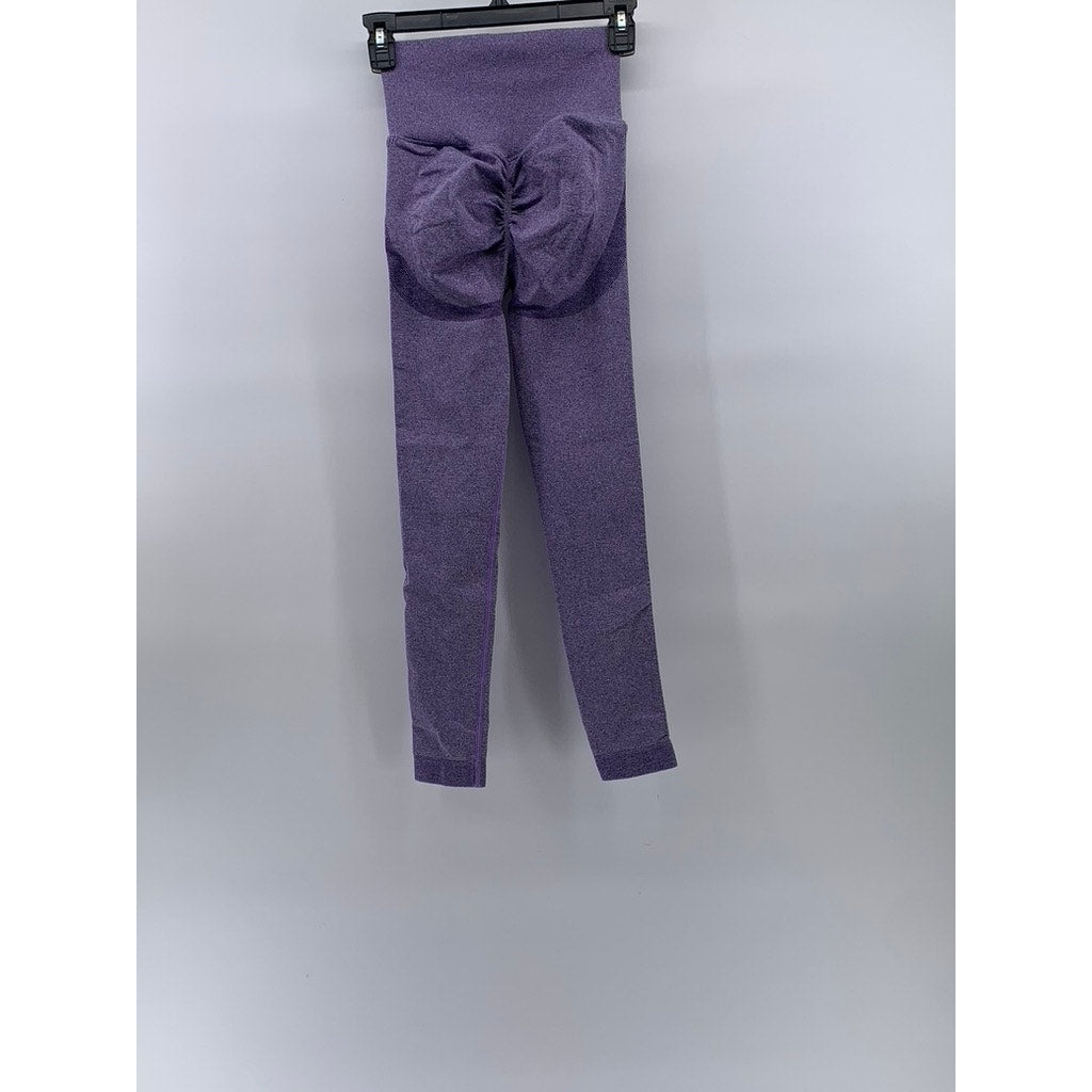 FASHION NOVA SPORT Women's Heathered Purple Scrunched High-Waist Leggings SZ XS