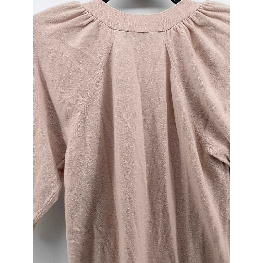 EXPRESS Women's Light Pink Open Front Balloon Elbow Sleeves Duster SZ S