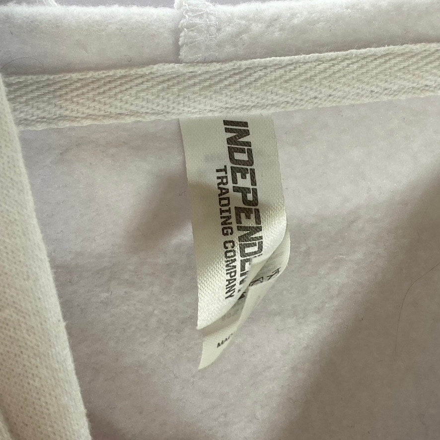 INDEPENDENT TRADING CO Women's White Okemo Custom Graphic Cropped Hoodie SZ L