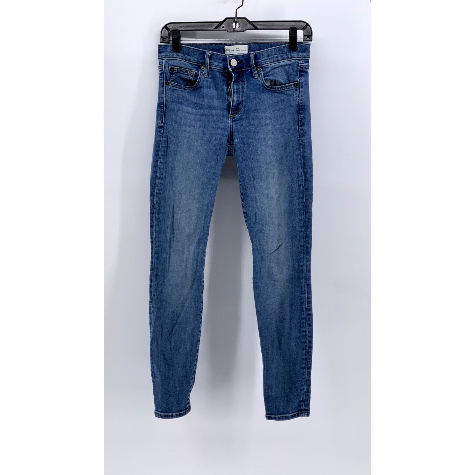 GAP Women's Short Medium Indigo Stretch True Skinny Jeans SZ 27